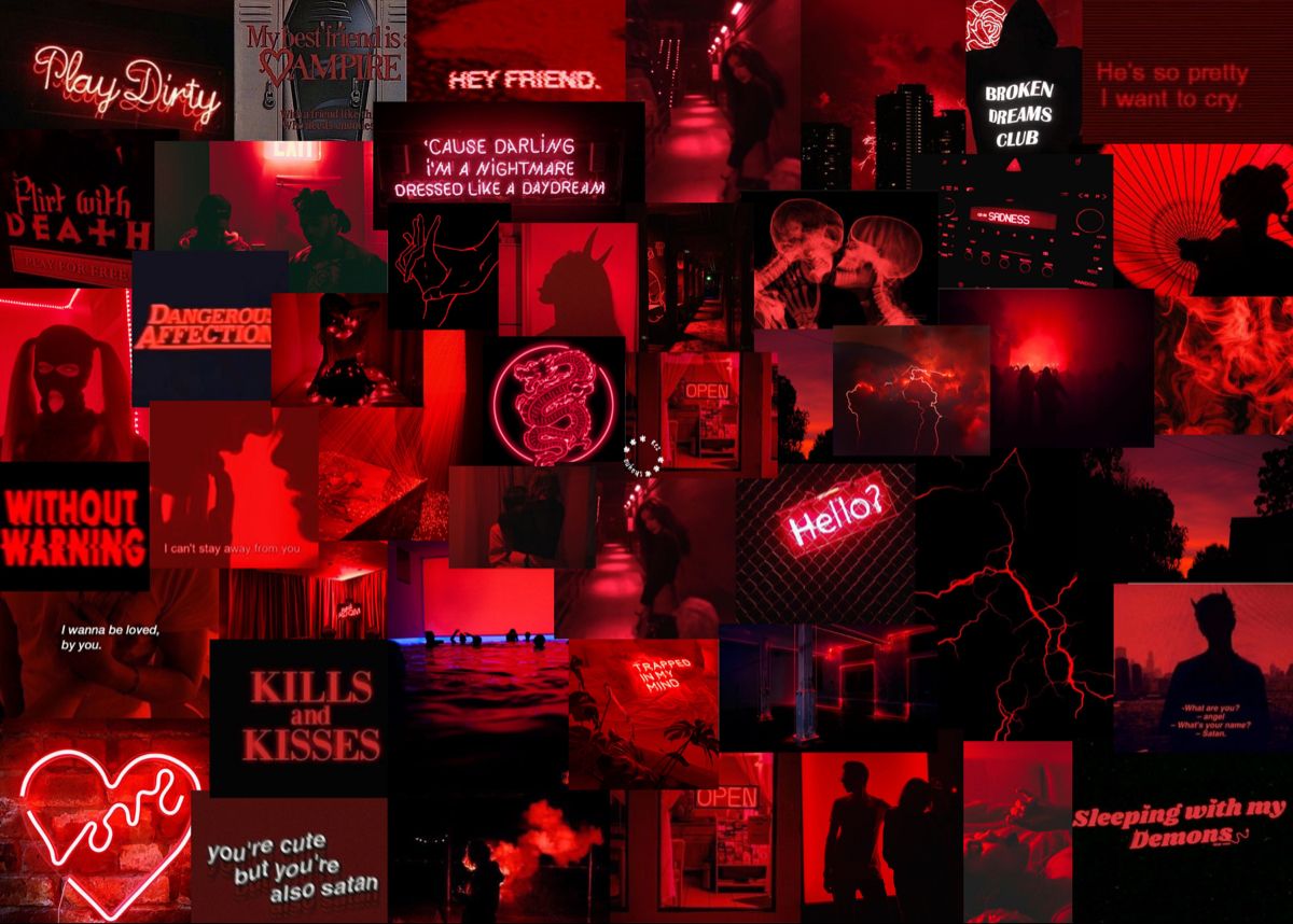 Featured image of post Red Aesthetic Background Collage Laptop